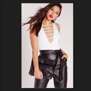 Lattice bar front bodysuit